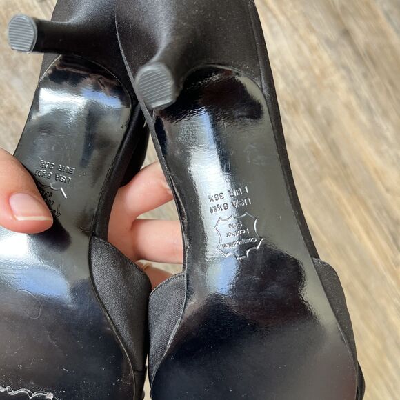 Y2K Kitten Heels 6.5 Black Bow Pointed Toe Vintage Nina New York - Picture 6 of 11